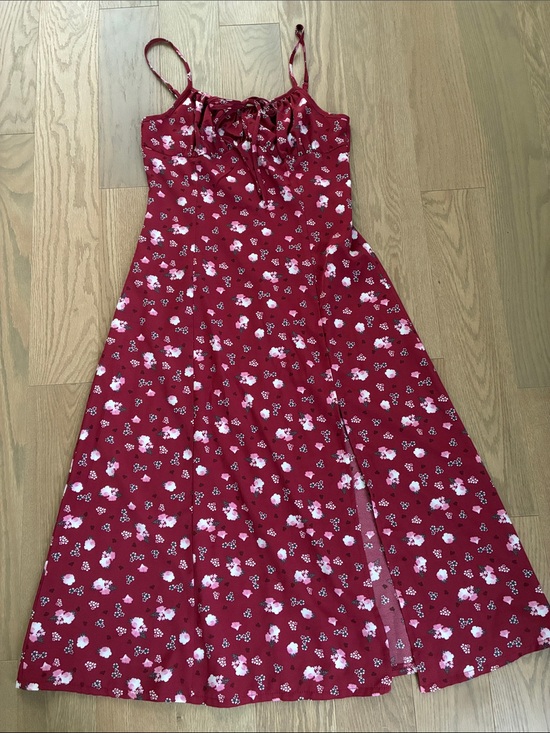 SHEIN Dresses & Skirts - SHEIN Burgundy Floral Spaghetti Strap Sundress